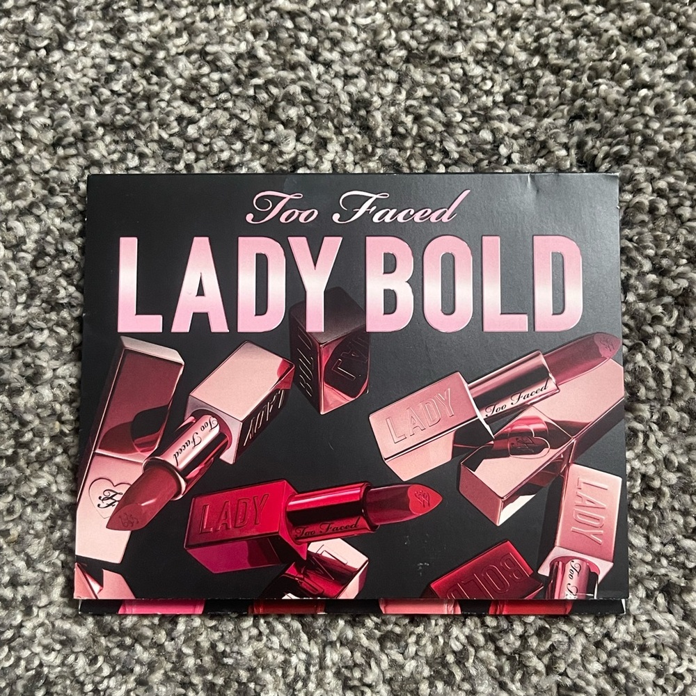 New Too Faced Lady Bold 12 hour wear lipstick sample set